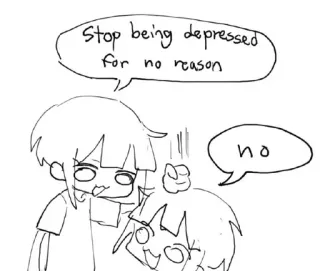 😓 Stop being depressed for no reason 漫画, うつ病, メンタルヘルス, アドバイス, コミック telegram sticker