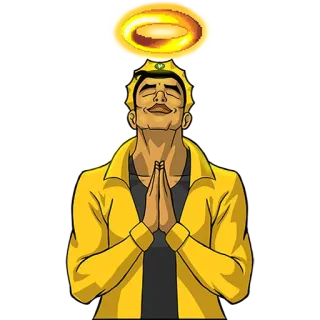 😇 Mann, Heiligenschein, Cartoon, Gebet, König telegram sticker