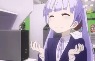 💗 Anime, Cô gái, Nhún vai, Văn phòng, Phim hoạt hình telegram sticker