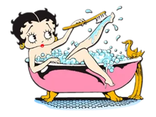 🛀 Betty Boop 만화, 거품, 욕조, 빈티지, 핀업 telegram sticker