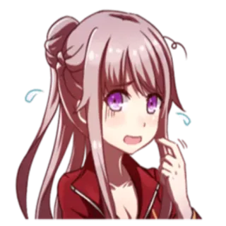 😰 Anime, Mädchen, besorgt, süß, Sticker, Cartoon whatsapp sticker