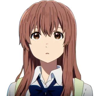😯 Shouko Nishimiya A Silent Voice anime, girl, character, shouko nishimiya, a silent voice telegram sticker