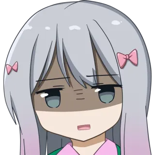 🎀 Anime, Manga, Fille, Chibi, Mignon, Dessin animé, Personnage, Sagiri whatsapp sticker