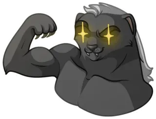 💪 animal, musclé, fantaisie, dessin animé, illustration whatsapp sticker