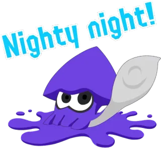 😴 Nighty night! кальмар, ночь, сон, мультфильм whatsapp sticker