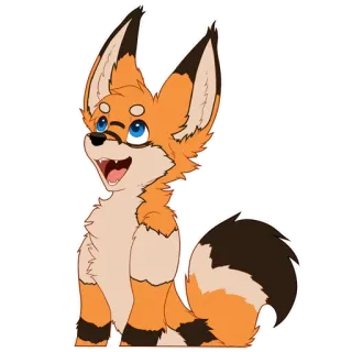 🦊 rubah, binatang, imut, berbulu, kartun telegram sticker