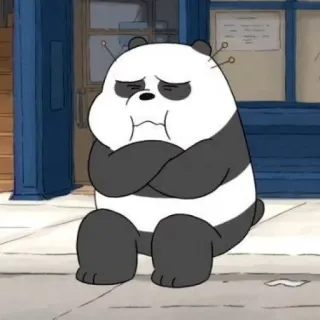 💈 Panda We Bare Bears Dessin animé, Panda, Triste, Ours, Pleurs, Animation telegram sticker