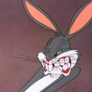 😡 Bugs Bunny dessin animé, lapin, en colère, Looney Tunes, animation telegram sticker