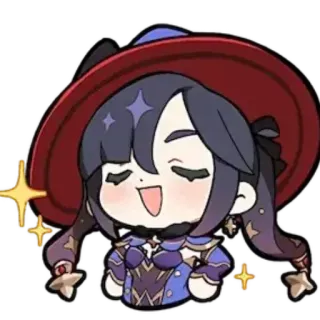 😉 Mona Genshin Impact Mona, Genshin Impact, Chibi, Anime, Personaje de juego, Lindo, Astrología telegram sticker