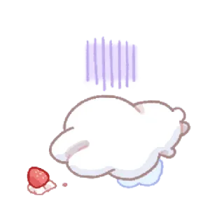 🍓 nuvem, morango, fofo, kawaii whatsapp sticker