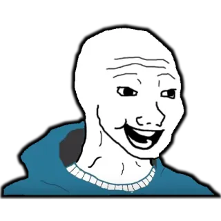 🤪 มีม, Wojak, สีหน้า, อินเทอร์เน็ต, ตลก, ตัวละคร telegram sticker
