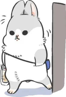 😢 bunny, rabbit, cute, animal, cartoon, sticker telegram sticker
