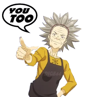 👇 YOU TOO cibo, chef, vecchio telegram sticker