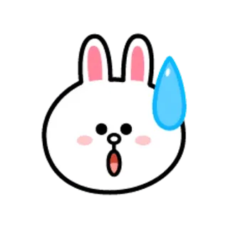 😋 Brown line friends, coniglio, coniglietto, cartone animato, scioccato, sorpreso, emoticon telegram sticker