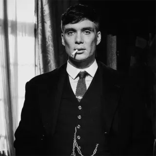 ▪️ Thomas Shelby Peaky Blinders Thomas Shelby, Peaky Blinders, Cillian Murphy, Fumando, Gângster, Vintage, Clássico whatsapp sticker
