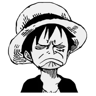 ☹ Monkey D. Luffy One Piece Anime, Mangá, One Piece, Luffy, Monkey D. Luffy, Personagem, Chapéu de Palha telegram sticker