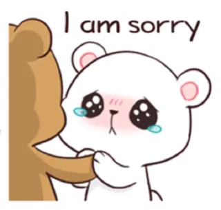 😞 I am sorry apology, cute, bear, sorry, cartoon, forgiveness telegram sticker