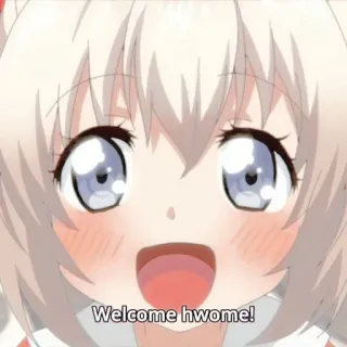🦩 Welcome hwome! Anime, Saluto, Carino, Manga whatsapp sticker