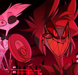 🍾 Alastor Hazbin Hotel demon, kreskówka, radio, uśmiech, piekło telegram sticker