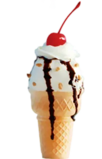 🍦 мороженое, десерт, рожок, вишня, сладкий telegram sticker