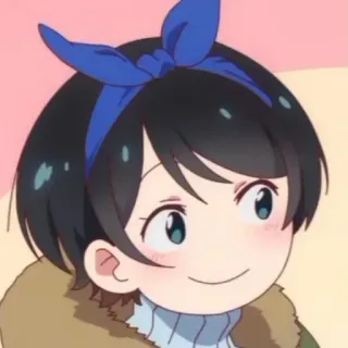🙂 Ruka Sarashina Rent-A-Girlfriend Anime, Cartone animato, Personaggio, Ragazza, Sorriso telegram sticker