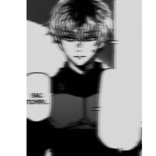 🖤 ВАС ПОНЯЛ. anime, manga, monochrome, serious whatsapp sticker