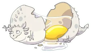 🍳 Drache, Ei, Schlüpfen, Fantasy, Süß, Cartoon telegram sticker