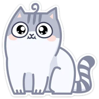 😳 gato, animal, adesivo, fofo, desenho animado, felino whatsapp sticker