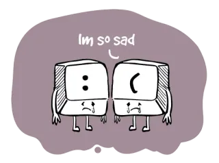 😥 Im so sad 悲しい, キーボード, ステッカー, 泣く, 感情 telegram sticker