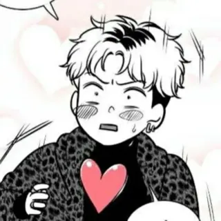😍 소년, 레오파드 프린트, 하트, 귀여운, 귀여운, 만화, 웹툰, 만화 telegram sticker