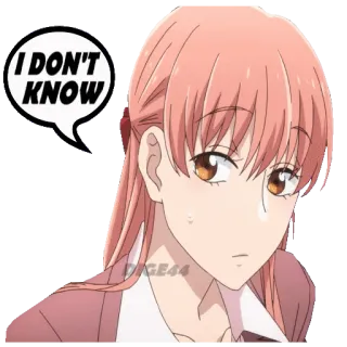 👐 I DON'T KNOW Anime, Ragazza, Domanda, Confuso/a, Non lo so telegram sticker