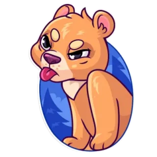 😝 orso, animale, cartone animato, carino, adesivo telegram sticker