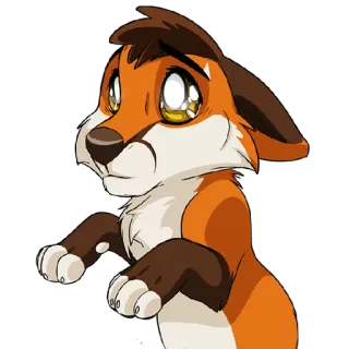 😟 лиса, мультфильм, животное, милый, пушистый, персонаж telegram sticker