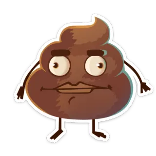 😊 cocô, emoji, marrom, desenho animado, engraçado, personagem telegram sticker