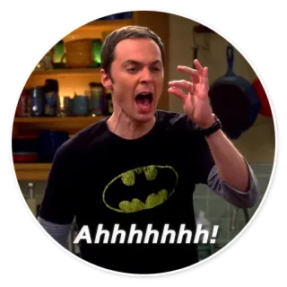 😱 Sheldon Cooper The Big Bang Theory Ahhhhhhh! Sheldon, The Big Bang Theory, serie TV, comedia, Jim Parsons whatsapp sticker