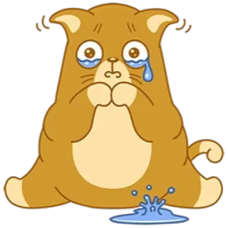 😿 gatto, triste, piangere, cartone animato, adesivo telegram sticker