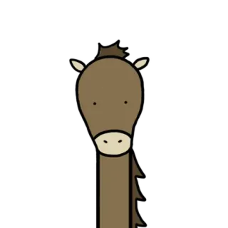 ⚪️ cheval, animal, dessin animé, mignon, autocollant whatsapp sticker