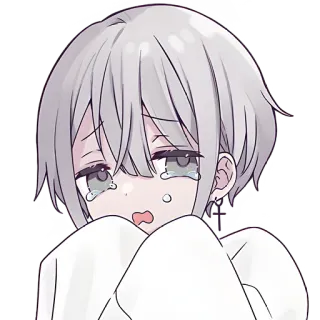 😭 anime, boy, crying, sad, emotional, tears, manga, cute telegram sticker