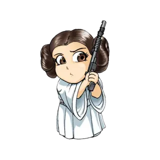 👧 Princess Leia Star Wars princess, leia, star wars, sci-fi, gun telegram sticker