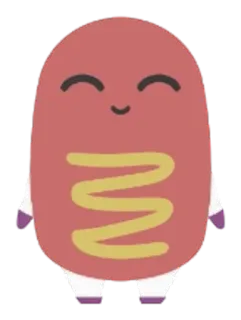 🍴 cachorro-quente, desenho animado, comida, mostarda, fofo, kawaii telegram sticker
