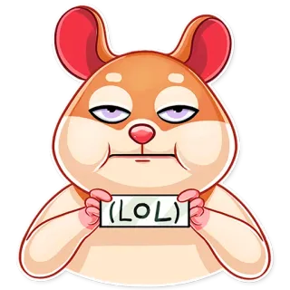 😐 (LOL) hamster, lol, funny, animal, meme, cute telegram sticker