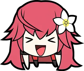 😆 Dziewczyna anime, Postać z kreskówki, Kwiat, Słodki, Chibi, Szczęśliwy telegram sticker