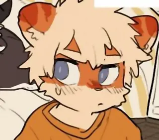 😒 Furry, Anime, Niedlich, Besorgt, Orange whatsapp sticker