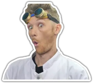 😲 persona, faccia, uomo, occhiali, camice bianco telegram sticker