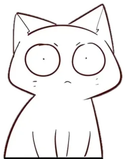 🐈 猫, 震惊, 表情包, 白色, 动物, 困惑, 卡通 whatsapp sticker