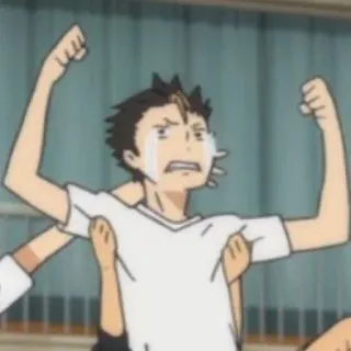 😭 Yu Nishinoya Haikyuu!! anime, haikyuu, yu nishinoya, celebration, sports anime, nishinoya, volleyball telegram sticker