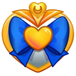 💗 sailor moon, brooch, heart, bow, gold, blue telegram sticker