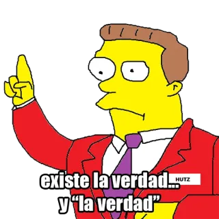 🤥 existe la verdad… y “la verdad” dessin animé, Simpsons, vérité, mensonge, espagnol telegram sticker