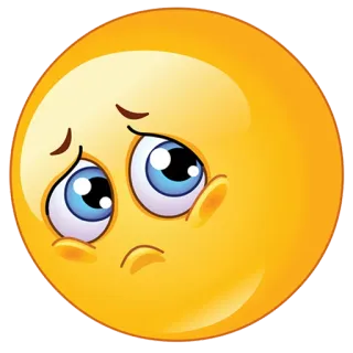 😔 emoji, sad, crying, yellow, face telegram sticker