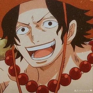 🌟 Portgas D. Ace One Piece Portgas D. Ace, One Piece, Anime, Manga, Personaggio, Pirata, Sorriso whatsapp sticker
